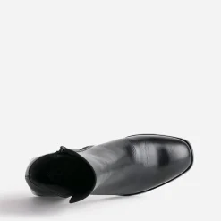 Boots noir en cuir éco-conçu avec anneau en D