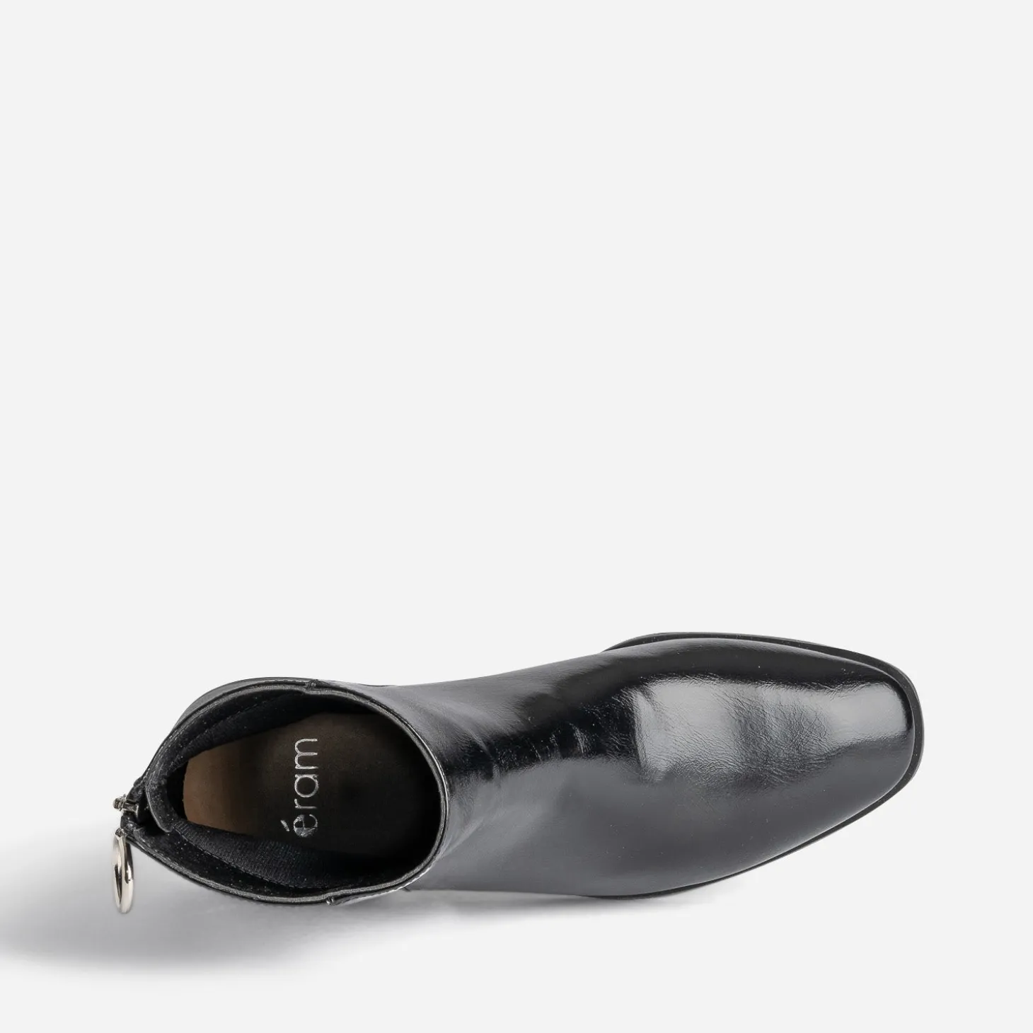 Boots noir glacé avec zip arrière