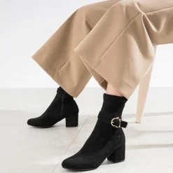 Boots noir suédé détail boucle