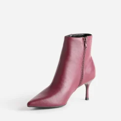 Boots TEXTO bordeaux pointu à talon aiguille