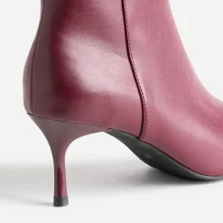 Boots TEXTO bordeaux pointu à talon aiguille
