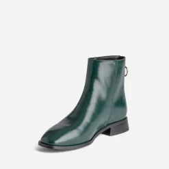 Boots vert glacé avec zip arrière