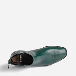 Boots vert glacé avec zip arrière