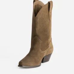 Boots western TEXTO camel cuir velours
