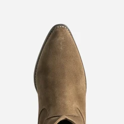 Boots western TEXTO camel cuir velours