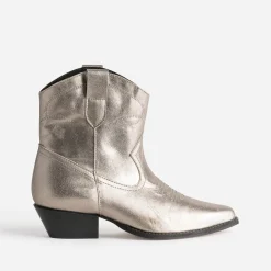 Boots western TEXTO doré en cuir