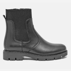 Boots-chaussette noir éco-conçu en cuir