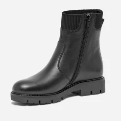 Boots-chaussette noir éco-conçu en cuir