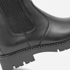 Boots-chaussette noir éco-conçu en cuir