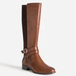 Botte CAPRICE cognac bi-matière double bride