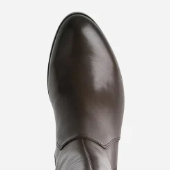 Botte CAPRICE marron en cuir bi matière