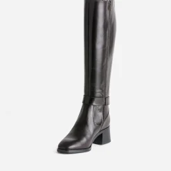 Botte marron foncé cuir avec bride