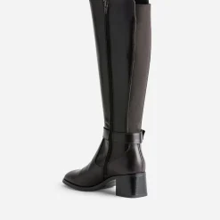 Botte marron foncé cuir avec bride