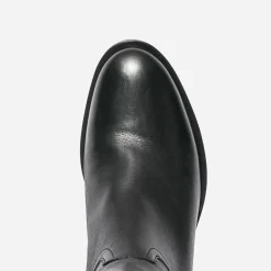 Botte noire en cuir à double boucle