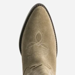 Botte taupe cuir velours éco-conçue esprit santiag
