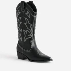 Botte TEXTO noire et blanche esprit santiag