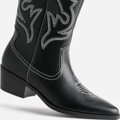 Botte TEXTO noire et blanche esprit santiag