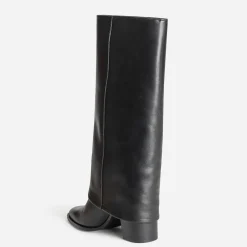 Bottes fourreau TEXTO noire cuir à talon