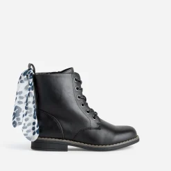 Bottine BUGGY noir cuir détails rubans