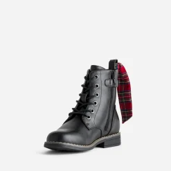 Bottine BUGGY noir cuir détails rubans