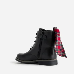 Bottine BUGGY noir cuir détails rubans