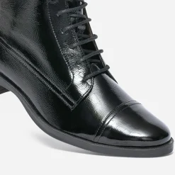 Bottine ERAM FLEX noire en cuir verni