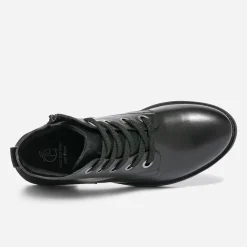 Bottine noire éco-conçue en cuir