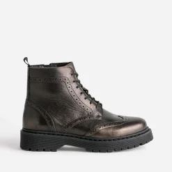 Bottine TEXTO marron métallisé cuir semelle épaisse