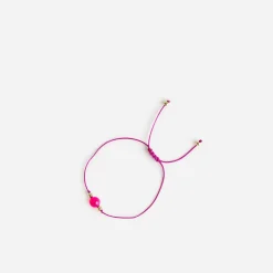 Bracelet rose pierre agate fuchsia - Sélection Octobre Rose