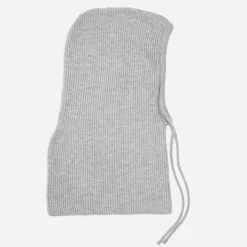 Cagoule grise tricot côtelé