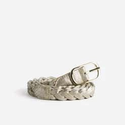 Ceinture fine dorée tressée