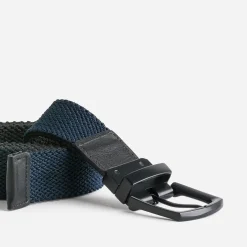 Ceinture réversible noire et marine tressée