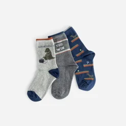 Chaussettes grises, marine et kaki