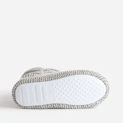 Chausson-boots beige tricoté