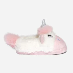 Chausson-licorne blanc et rose