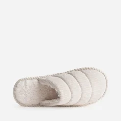 Chausson-mule beige fourré