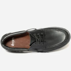 Chaussure bateau noir en cuir