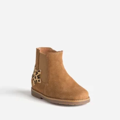 Chelsea boots BUGGY camel cuir velours irisé étoile