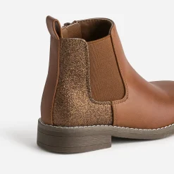 Chelsea boots BUGGY camel à détails pailletés