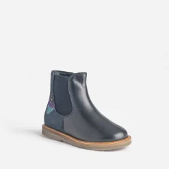 Chelsea boots éco-conçu BUGGY marine en cuir