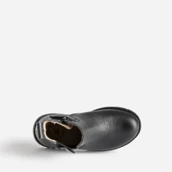 Chelsea boots éco-conçu BUGGY noir cuir décor cœurs