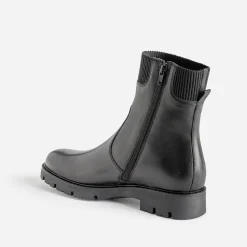 Chelsea boots éco-conçu BUGGY noir cuir tige élastiquée