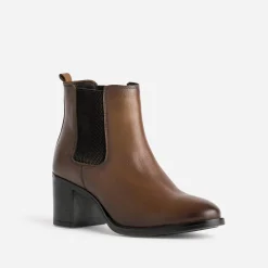 Chelsea boots cognac en cuir