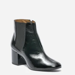 Chelsea boots ERAM FLEX noir en cuir verni