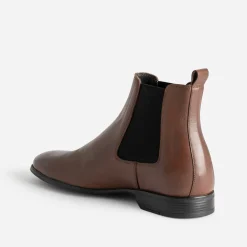 Chelsea boots marron en cuir