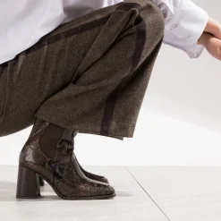 Chelsea boots marron imprimé effet python