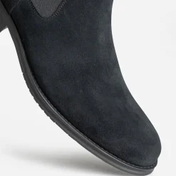 Chelsea boots noir cuir velours