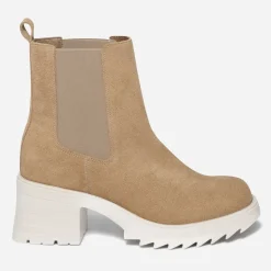 Chelsea boots TEXTO beige cuir velours
