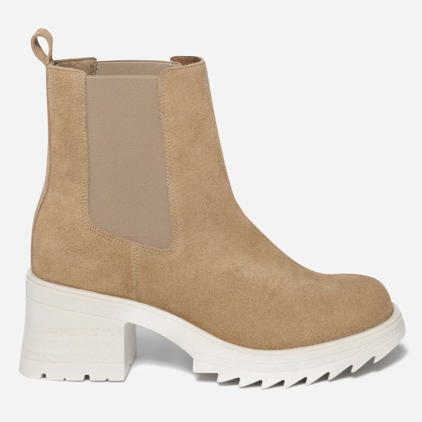 Chelsea boots TEXTO beige cuir velours