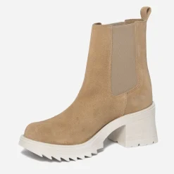 Chelsea boots TEXTO beige cuir velours